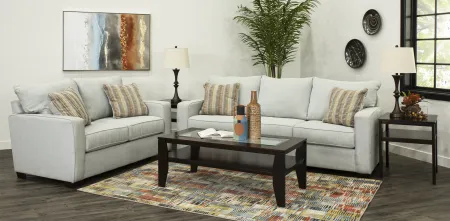 Gavin Sky Gray 7 Piece Living Room Set with Sofa Bed
