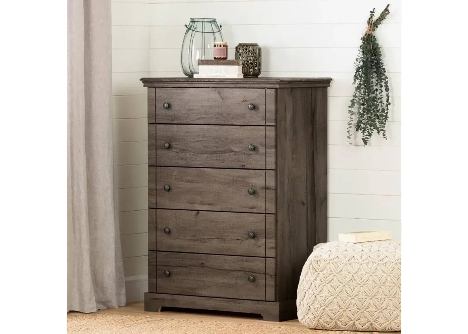 Classic Cottage Oak Brown Chest of Drawers - South Shore