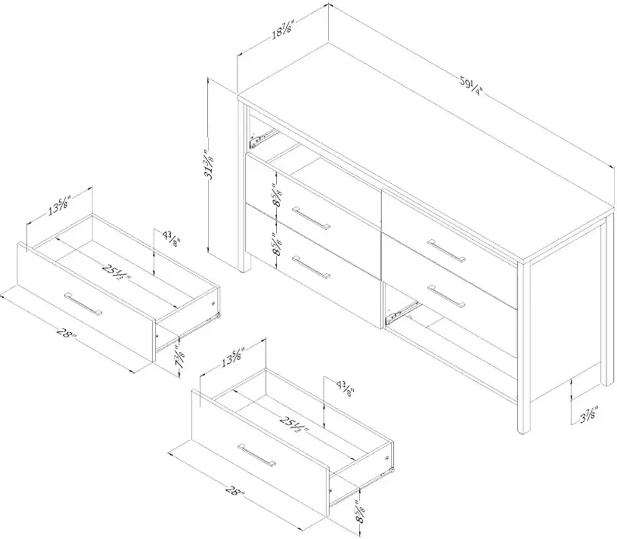 Gravity Rustic Seaside Pine Dresser - South Shore