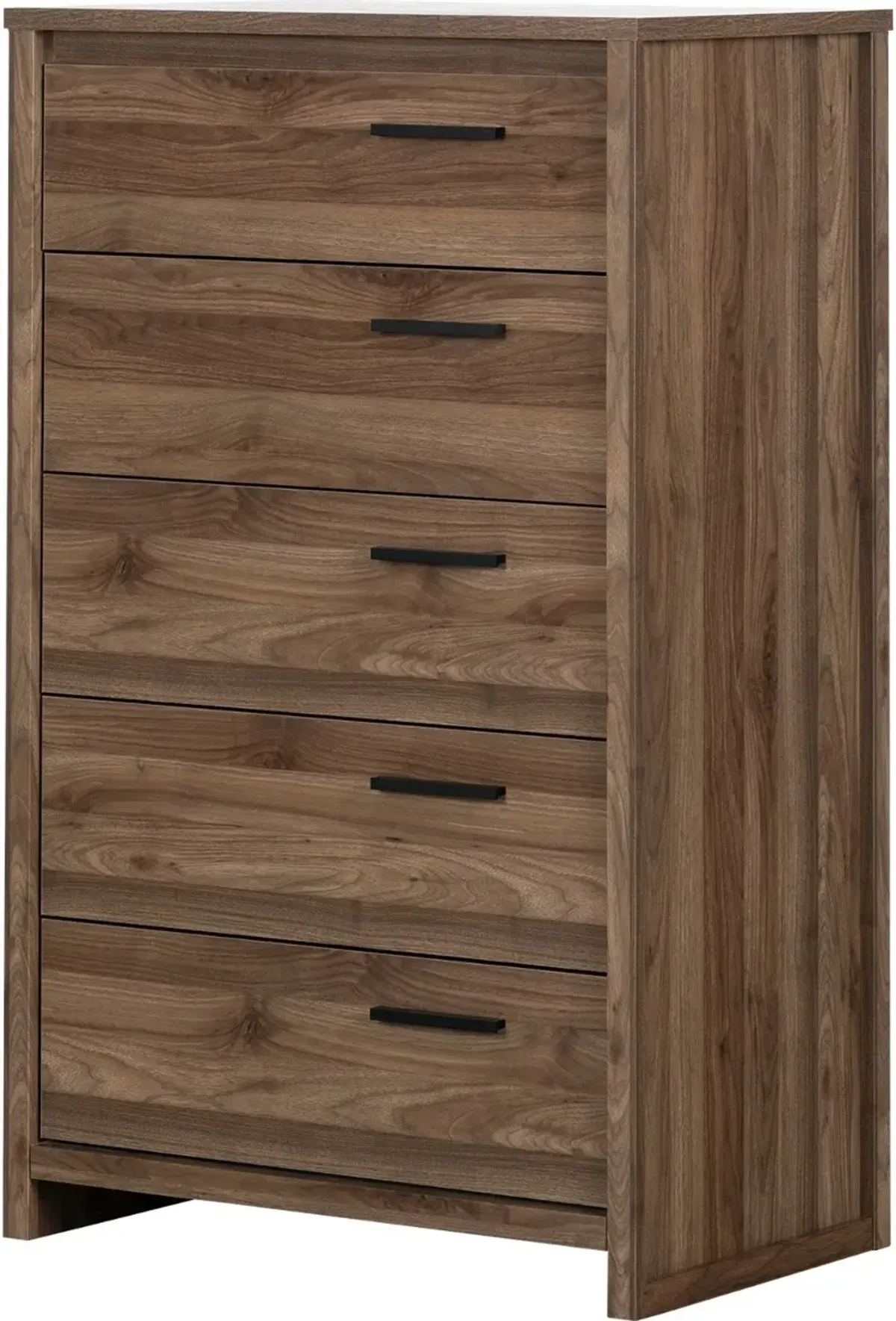 Tao Modern Walnut 5 Drawer Chest - South Shore