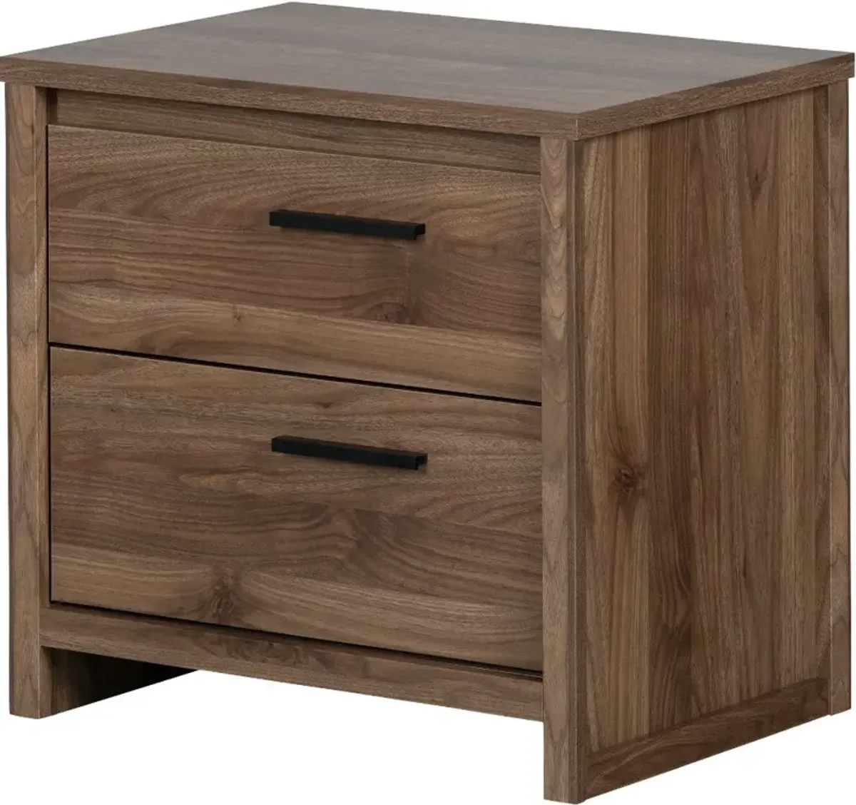 Tao Modern Walnut 2 Drawer Nightstand - South Shore