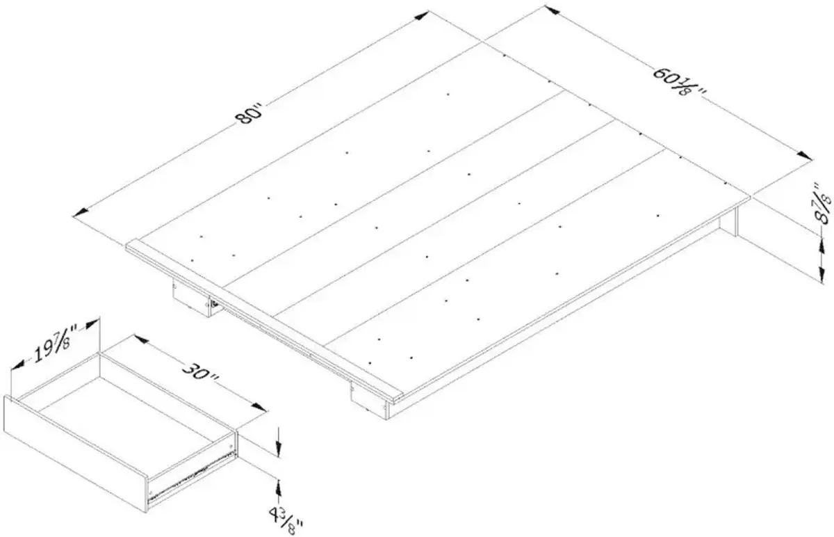 Tao Modern Walnut Platform Full/Queen Storage Bed - South Shore