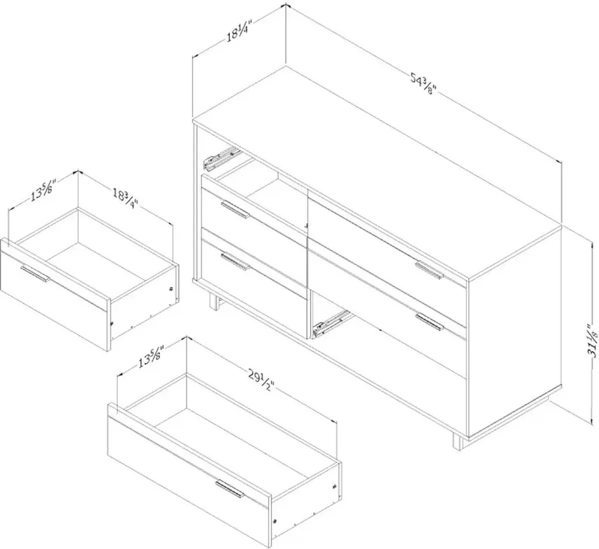 Modern Fall Oak Brown Drawer - South Shore