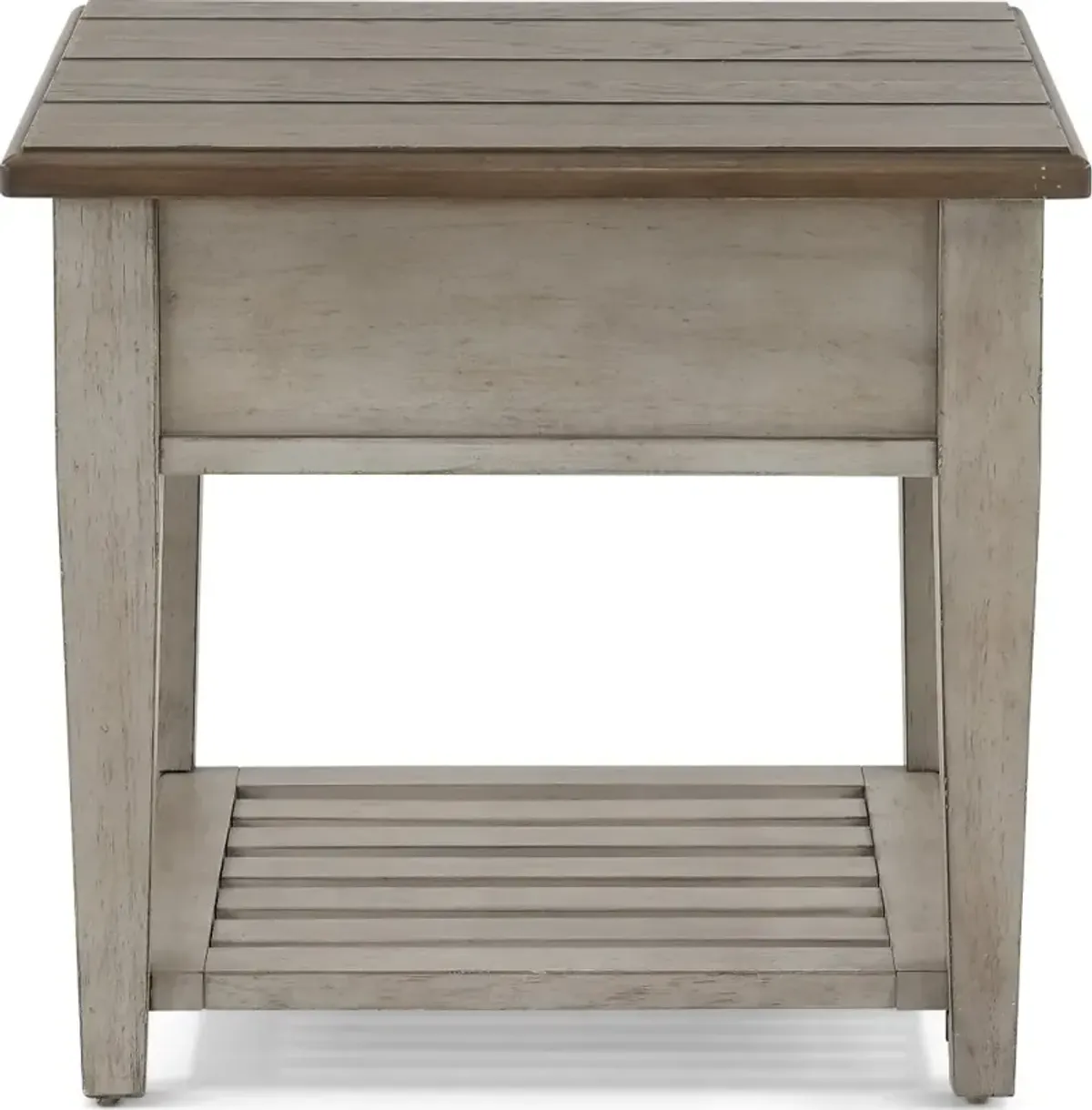 Heartland Weathered White Oak End Table with Drawer