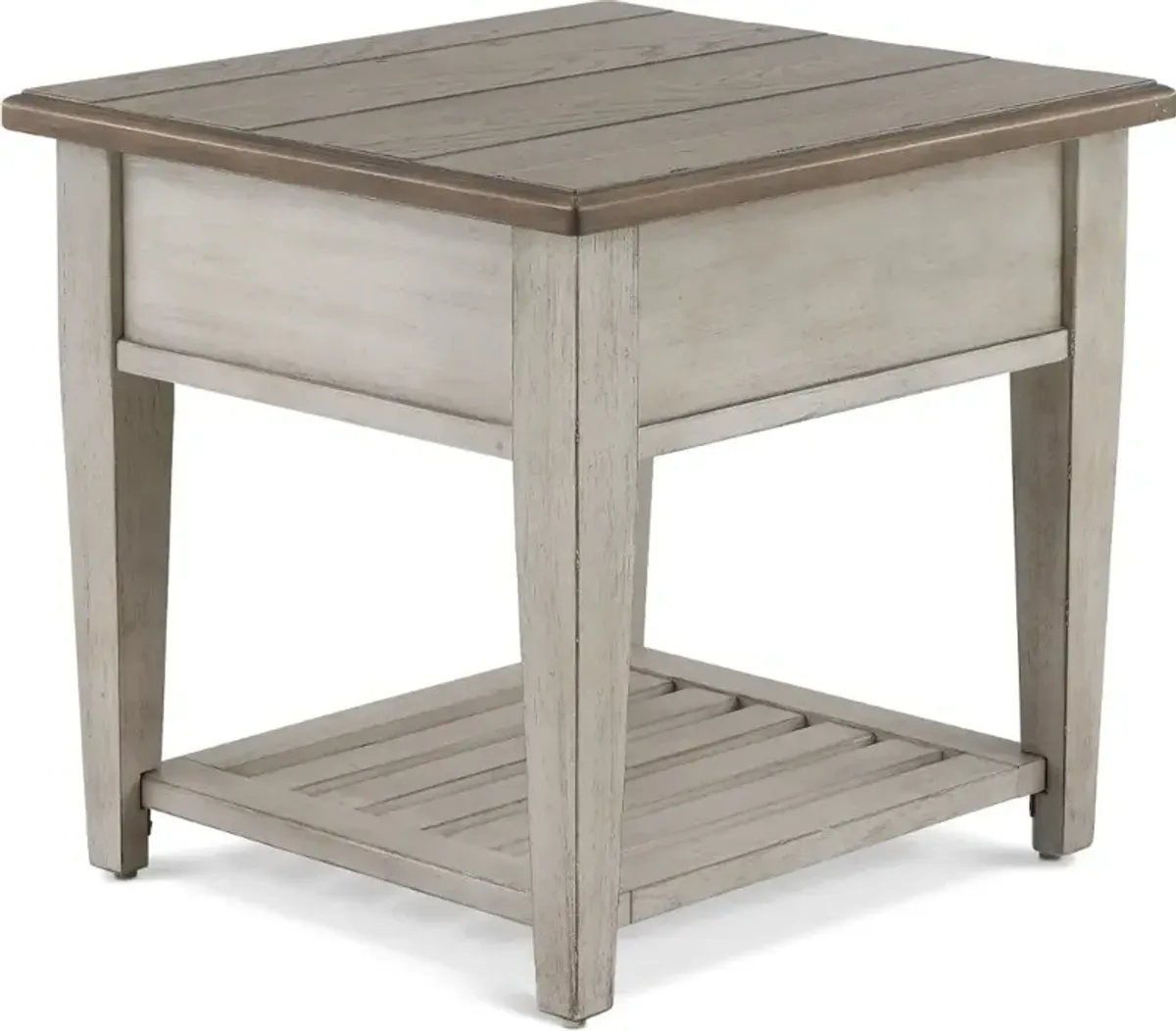 Heartland Weathered White Oak End Table with Drawer