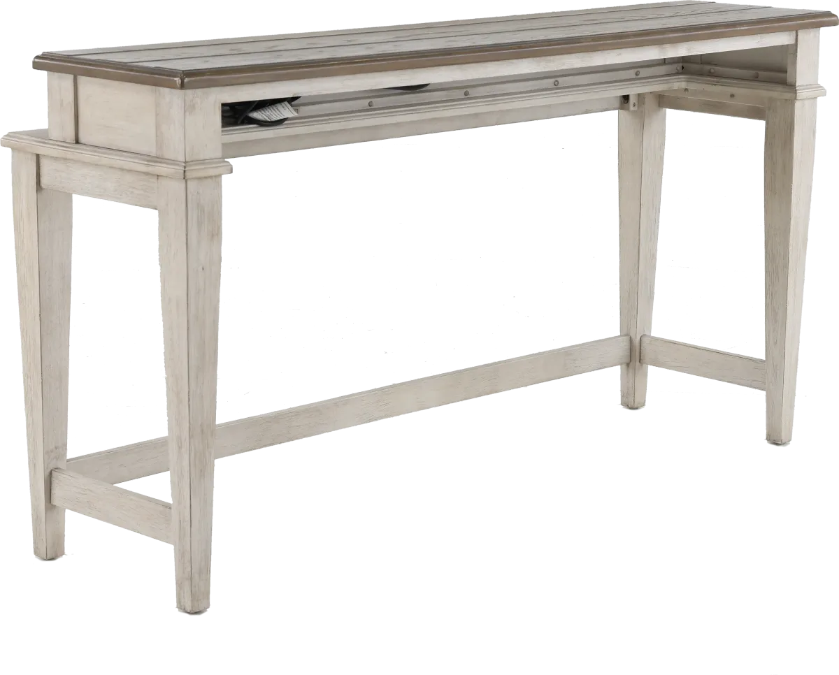 Heartland Weathered White Oak Console Bar Table