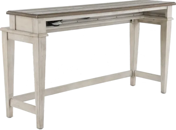 Heartland Weathered White Oak Console Bar Table
