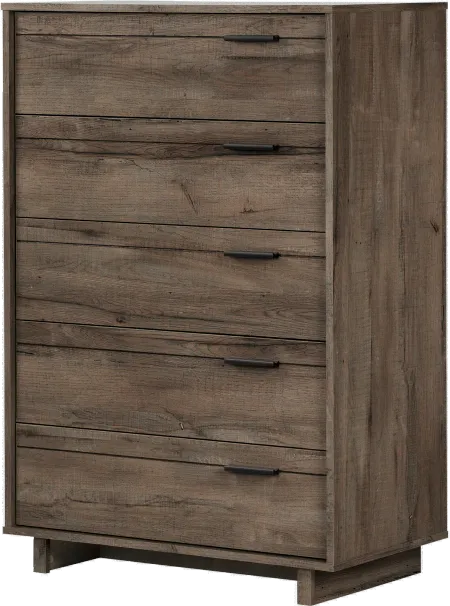 Modern Fall Oak Brown Chest of Drawers - South Shore