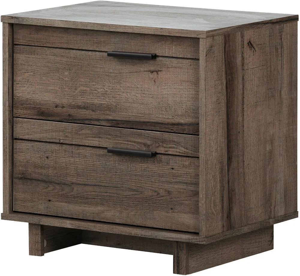 Modern Fall Oak Brown Nightstand - South Shore