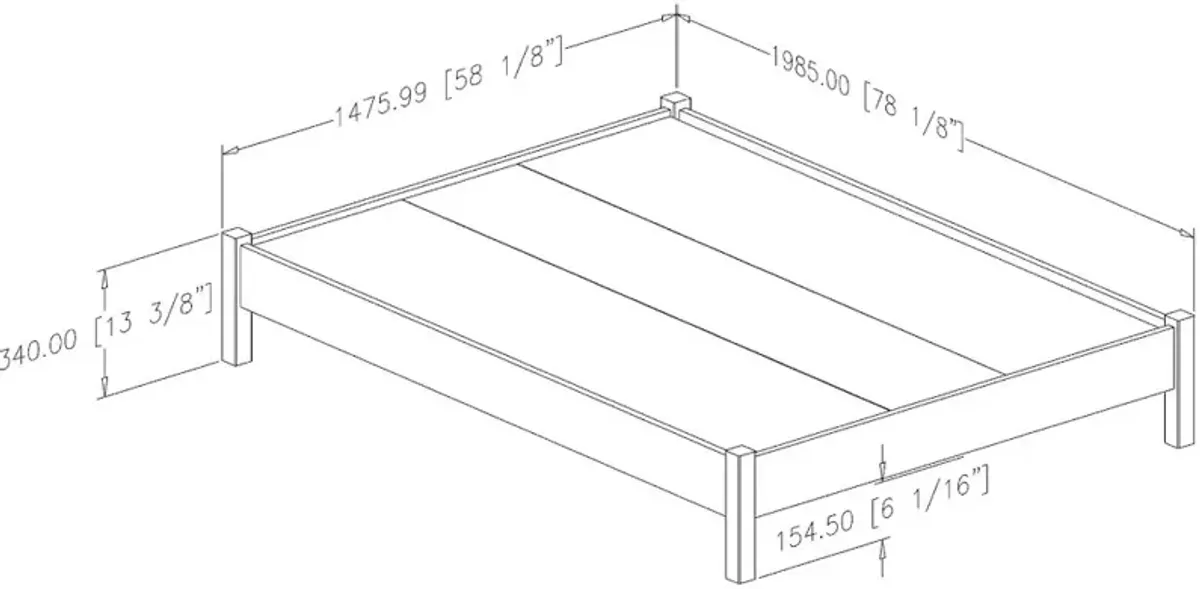 Modern Fall Oak Brown Full Platform Bed - South Shore