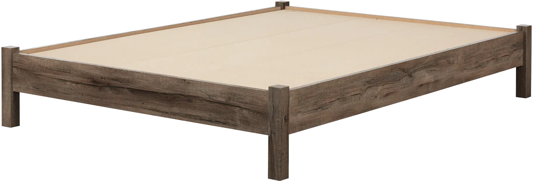 Modern Fall Oak Brown Full Platform Bed - South Shore