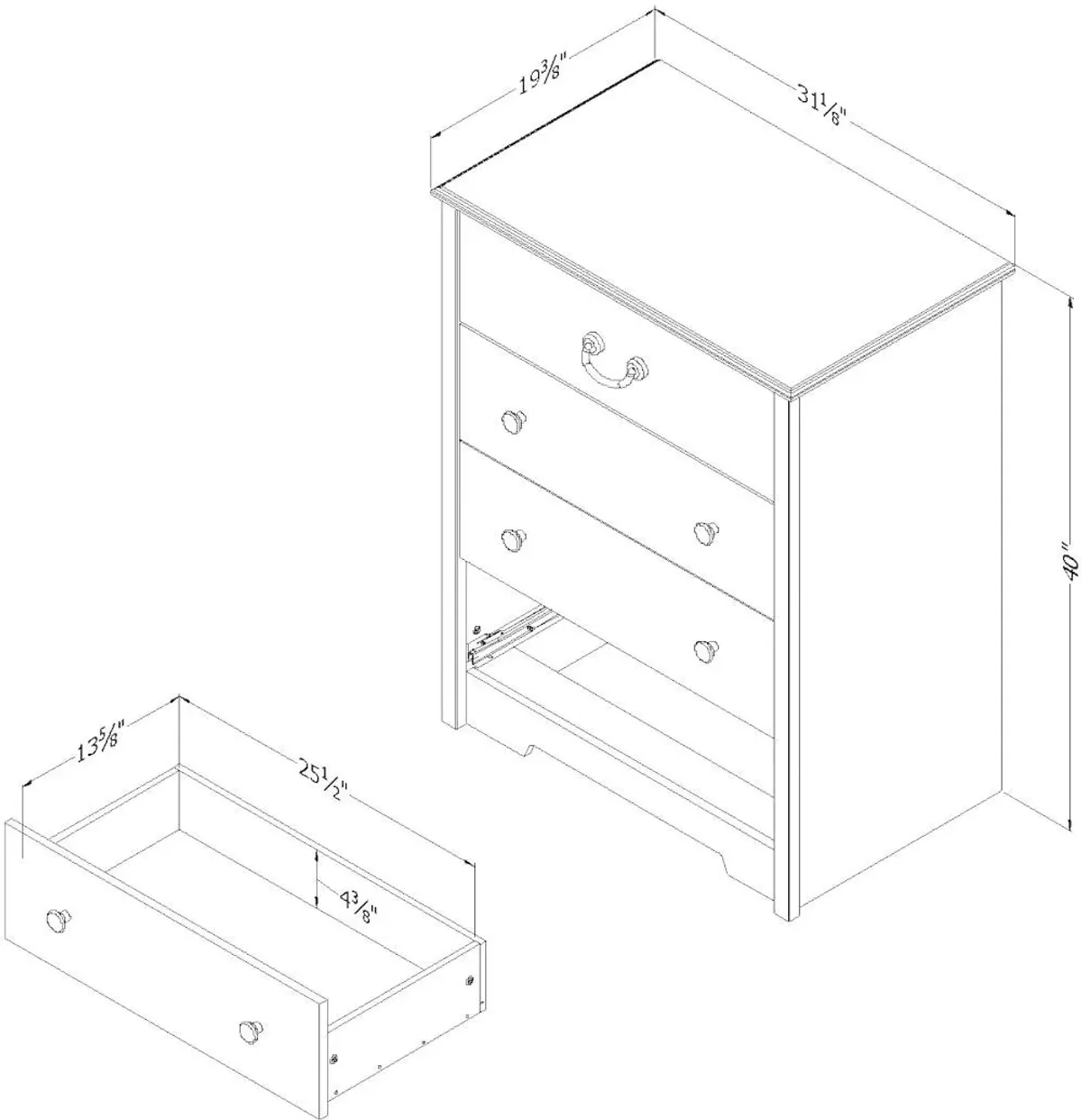 Aviron Seaside Pine Chest of Drawers - South Shore