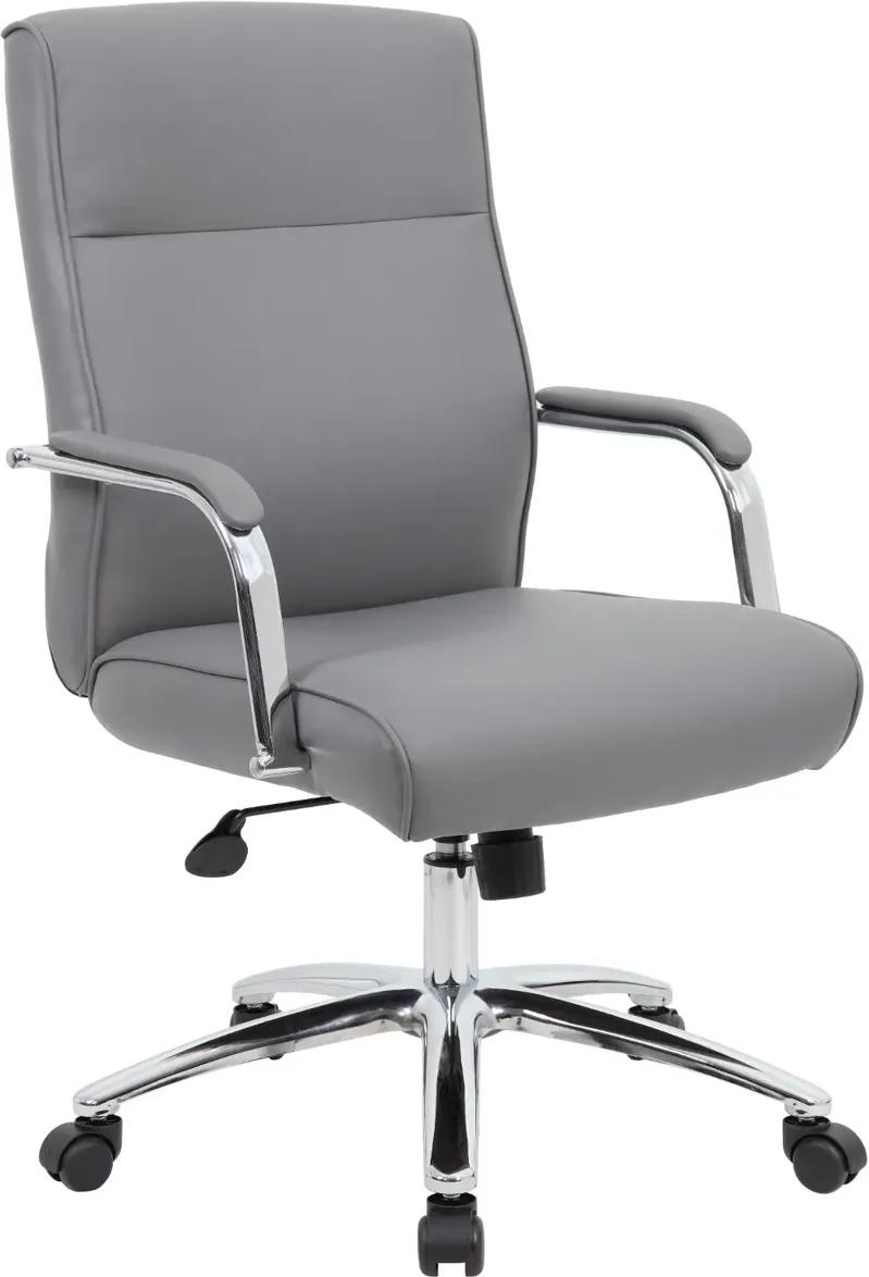 Modern Executive Series Gray CareSoft Vinyl Office Chair