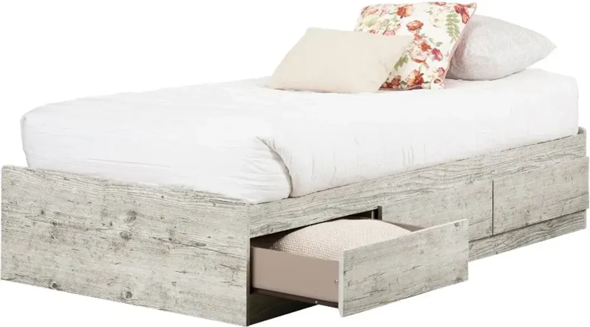 Aviron Seaside Pine Twin Storage Platform Bed - South Shore