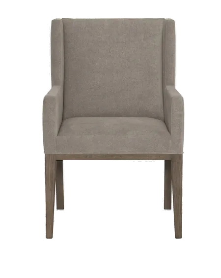 Modern Charcoal Gray Upholstered Dining Arm Chair - Linea