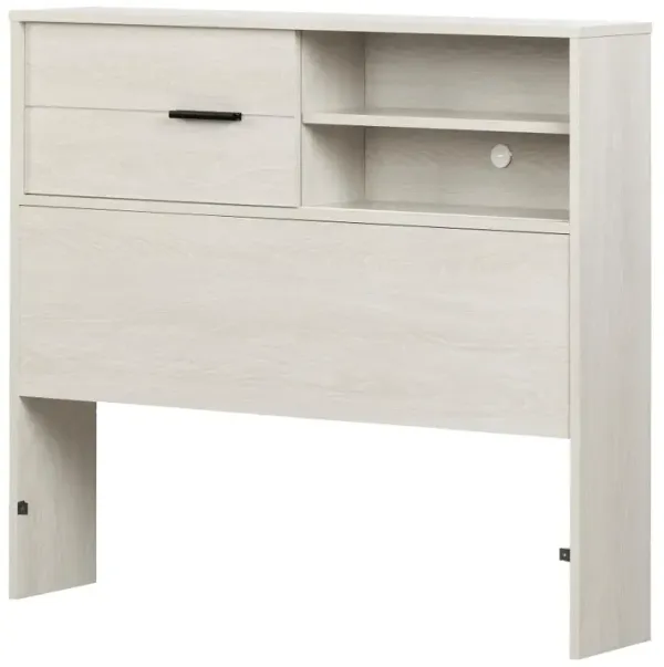 Modern Light Gray Twin Storage Headboard