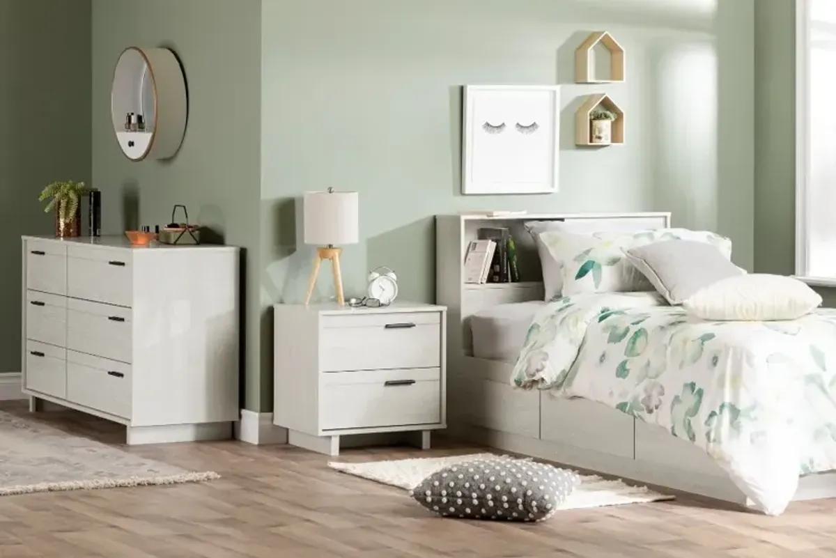 Modern Light Gray Oak Dresser - South Shore