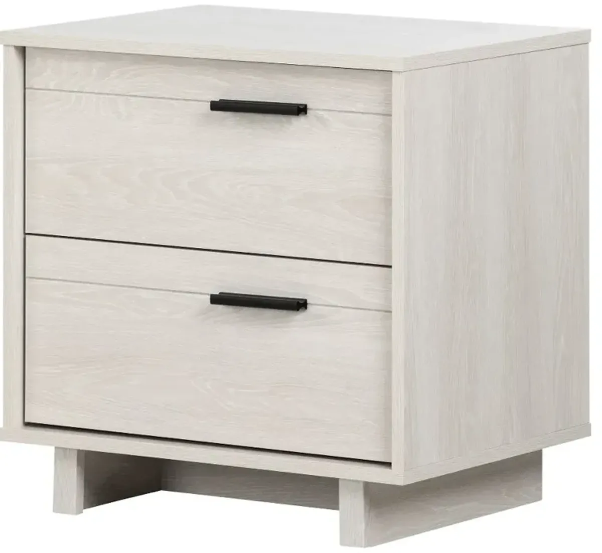 Modern Light Gray Oak Nightstand - South Shore