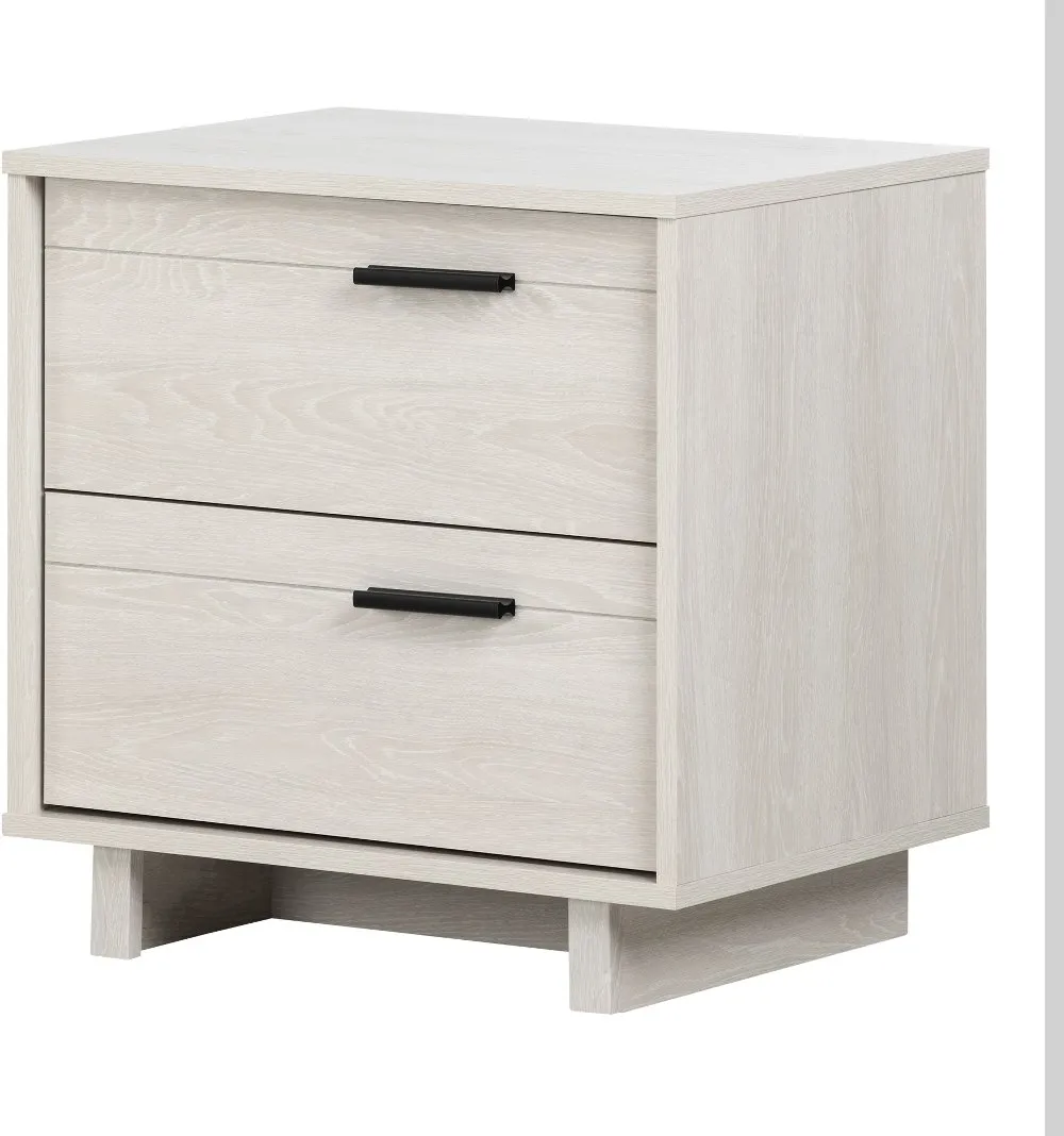 Modern Light Gray Oak Nightstand - South Shore