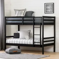 Industrial Modern Black Twin-over-Twin Bunk Bed - South Shore
