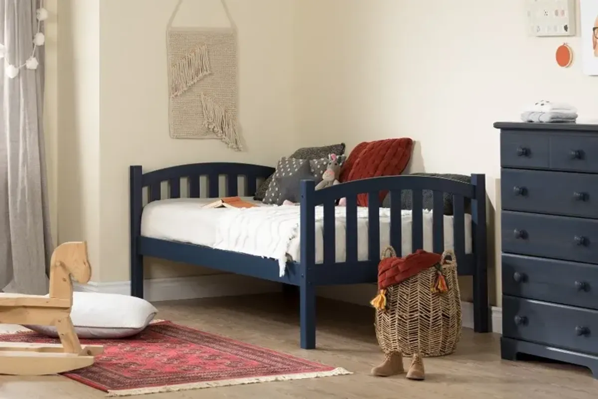 Cottage Navy Blue Twin-over-Twin Bunk Bed - South Shore