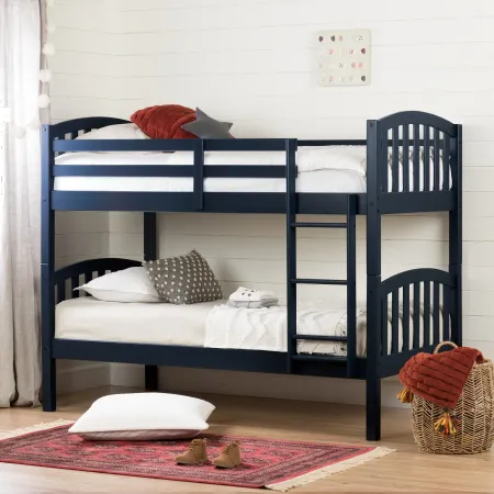Cottage Navy Blue Twin-over-Twin Bunk Bed - South Shore