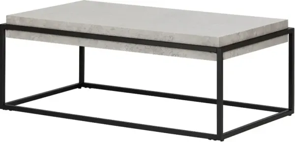 Mezzy Concrete Gray and Black Coffee Table - South Shore