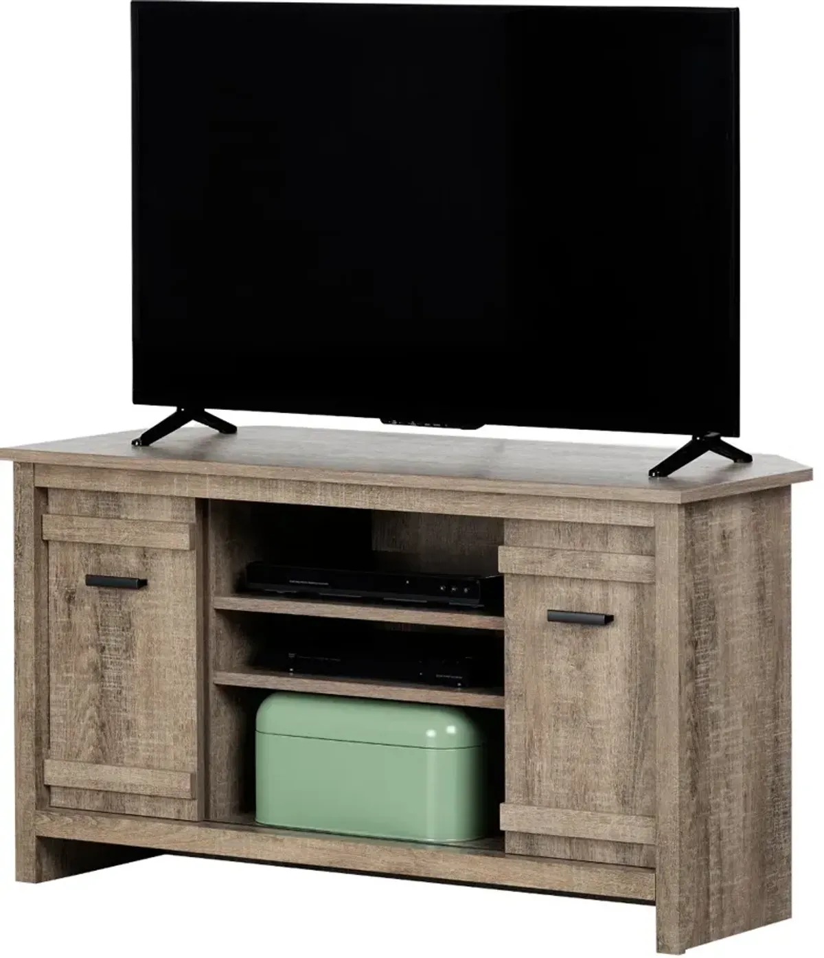 Exhibit 40 Inch Weathered Oak Corner TV Stand - South Shore