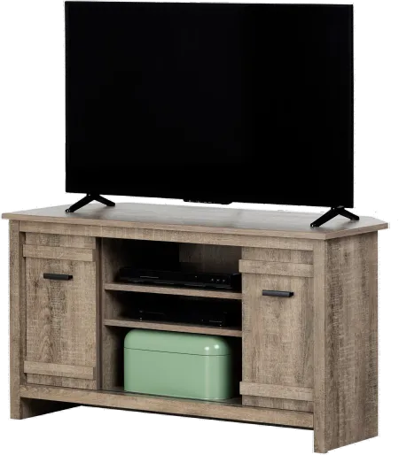 Exhibit 40 Inch Weathered Oak Corner TV Stand - South Shore