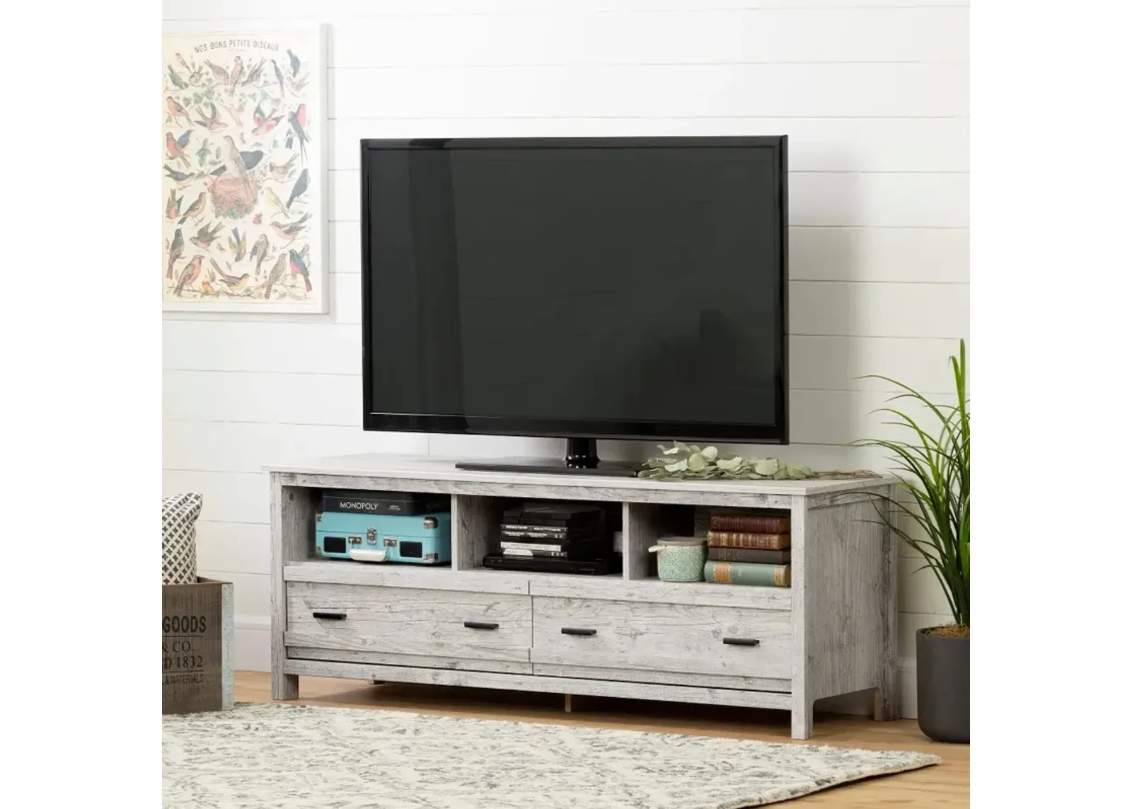 Exhibit 60 inch Seaside Pine TV Stand - South Shore