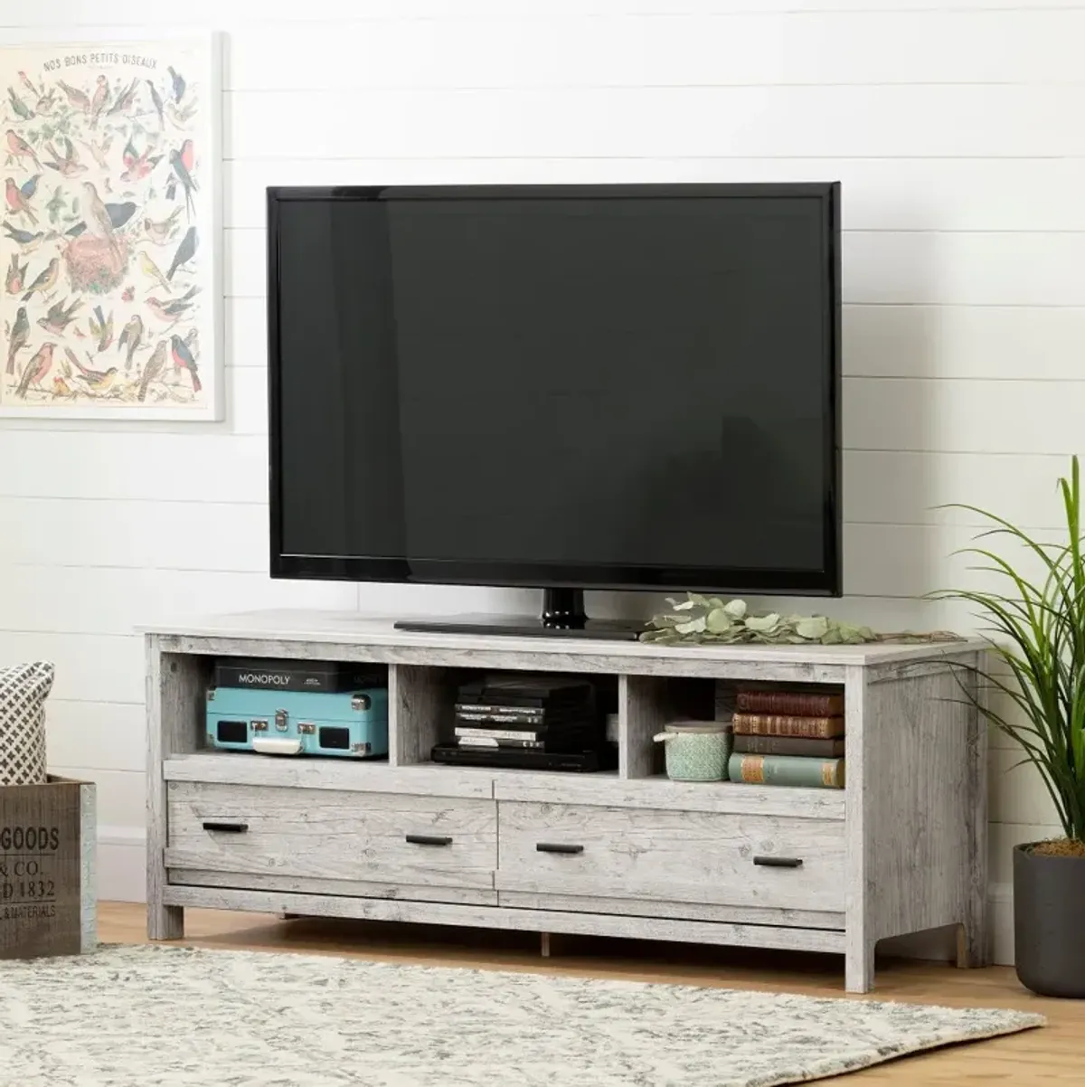 Exhibit 60 inch Seaside Pine TV Stand - South Shore