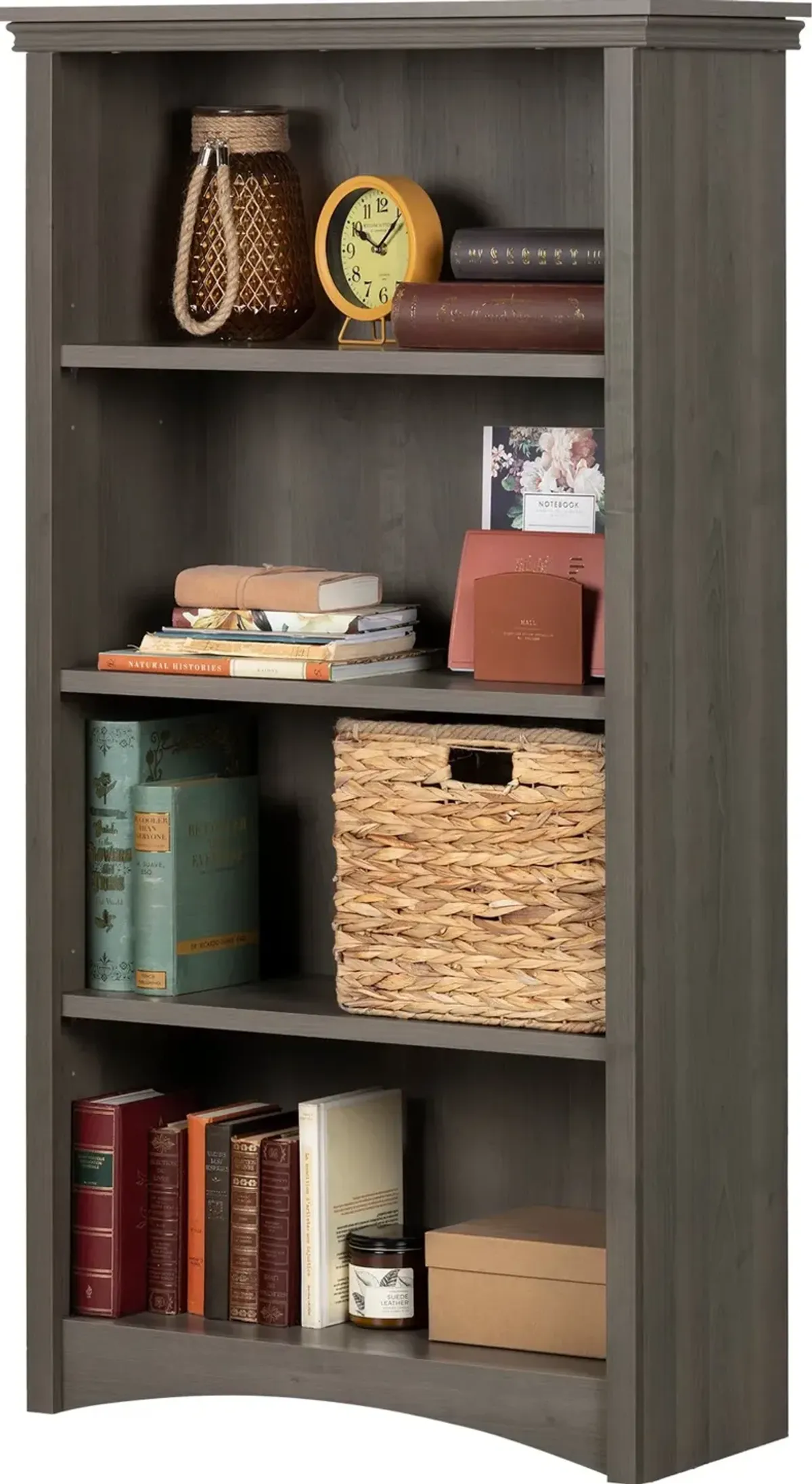 Artwork Gray Maple 4-Shelf Bookcase - South Shore