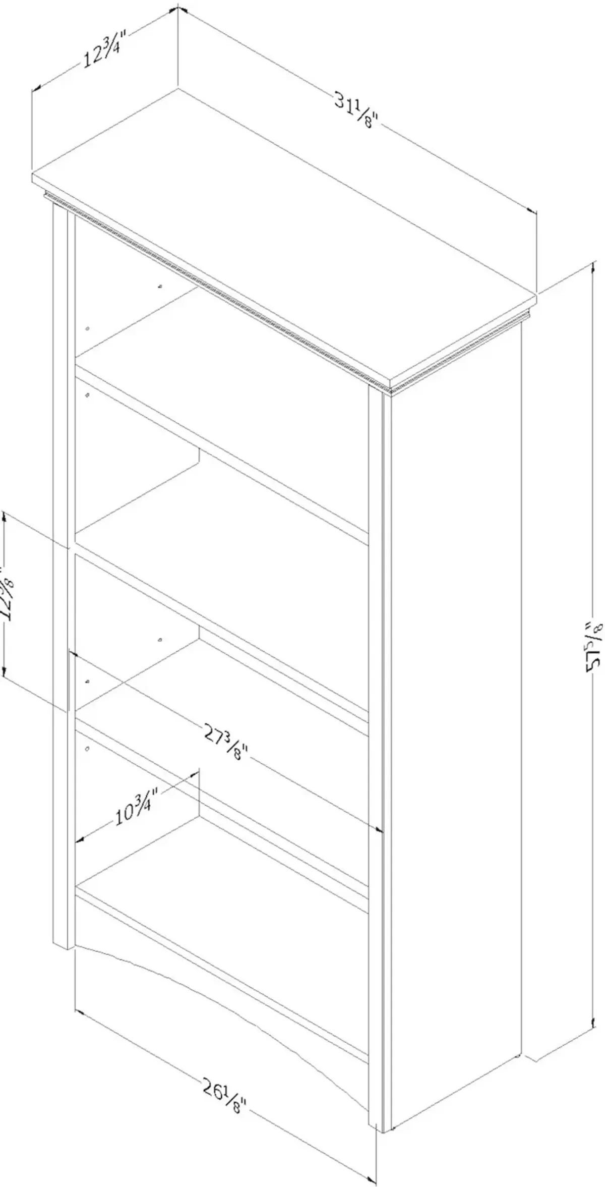 Artwork Gray Maple 4-Shelf Bookcase - South Shore