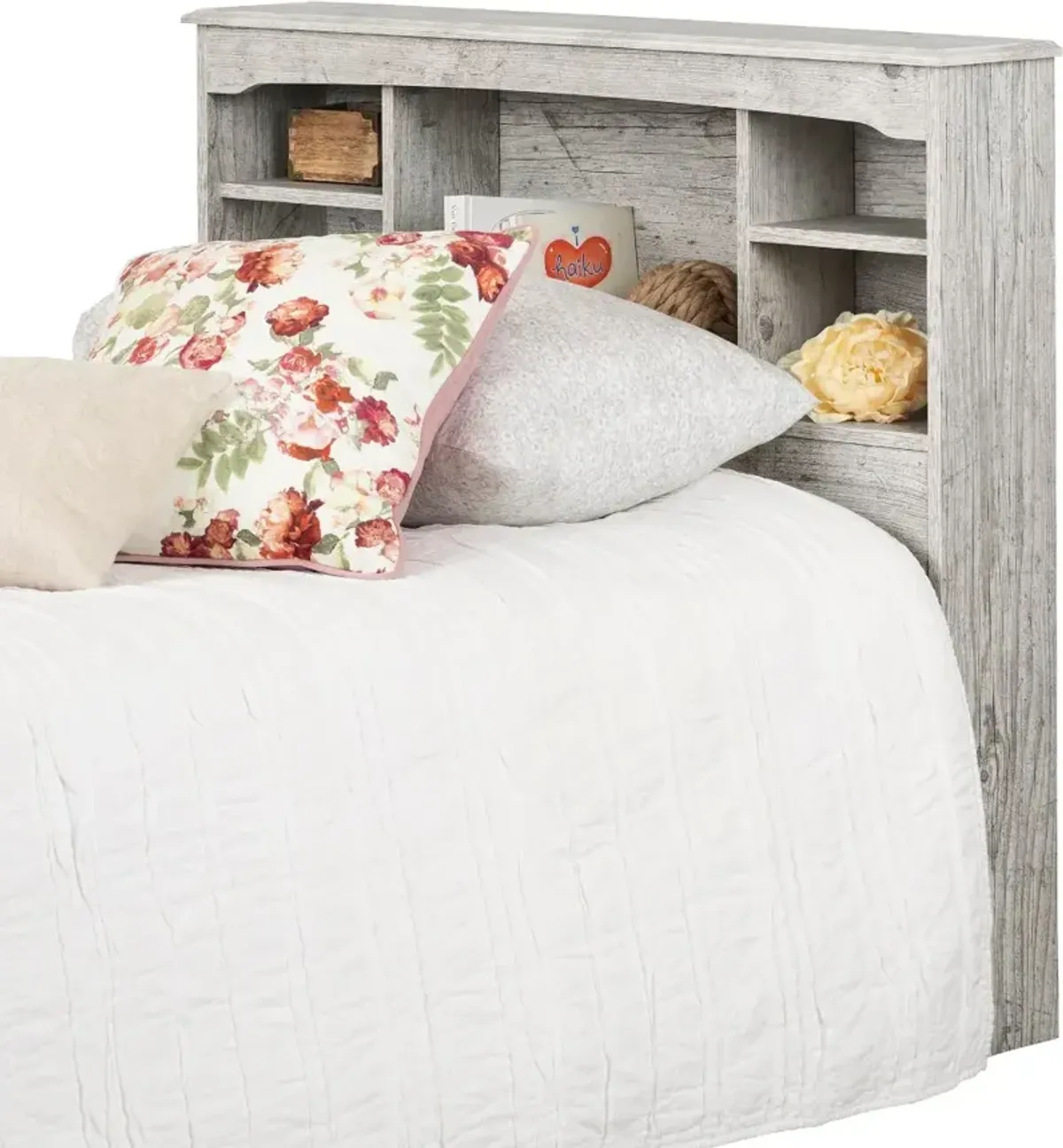 Aviron Seaside Pine Twin Bookcase Headboard - South Shore