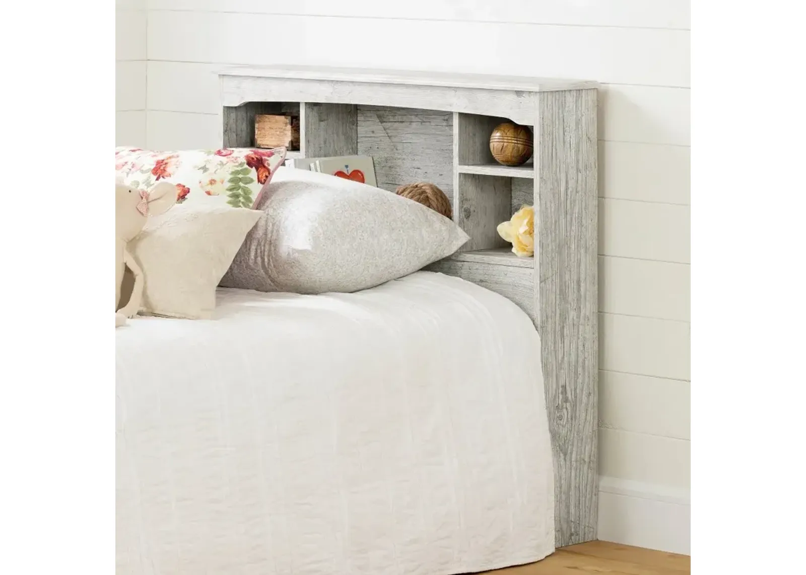 Aviron Seaside Pine Twin Bookcase Headboard - South Shore