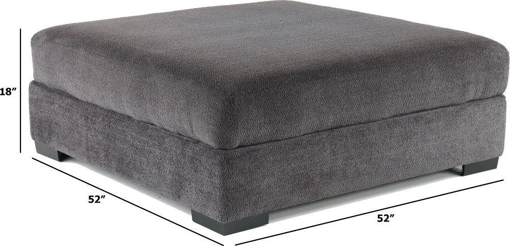 Challenger Graphite Gray Cocktail Ottoman