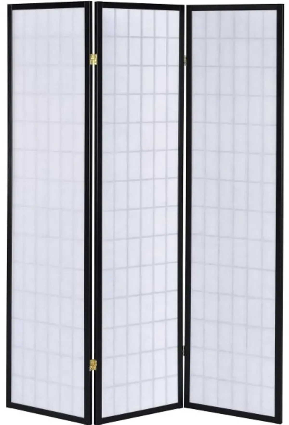 Black and White Transitional 3 Panel Folding Screen - Alberto