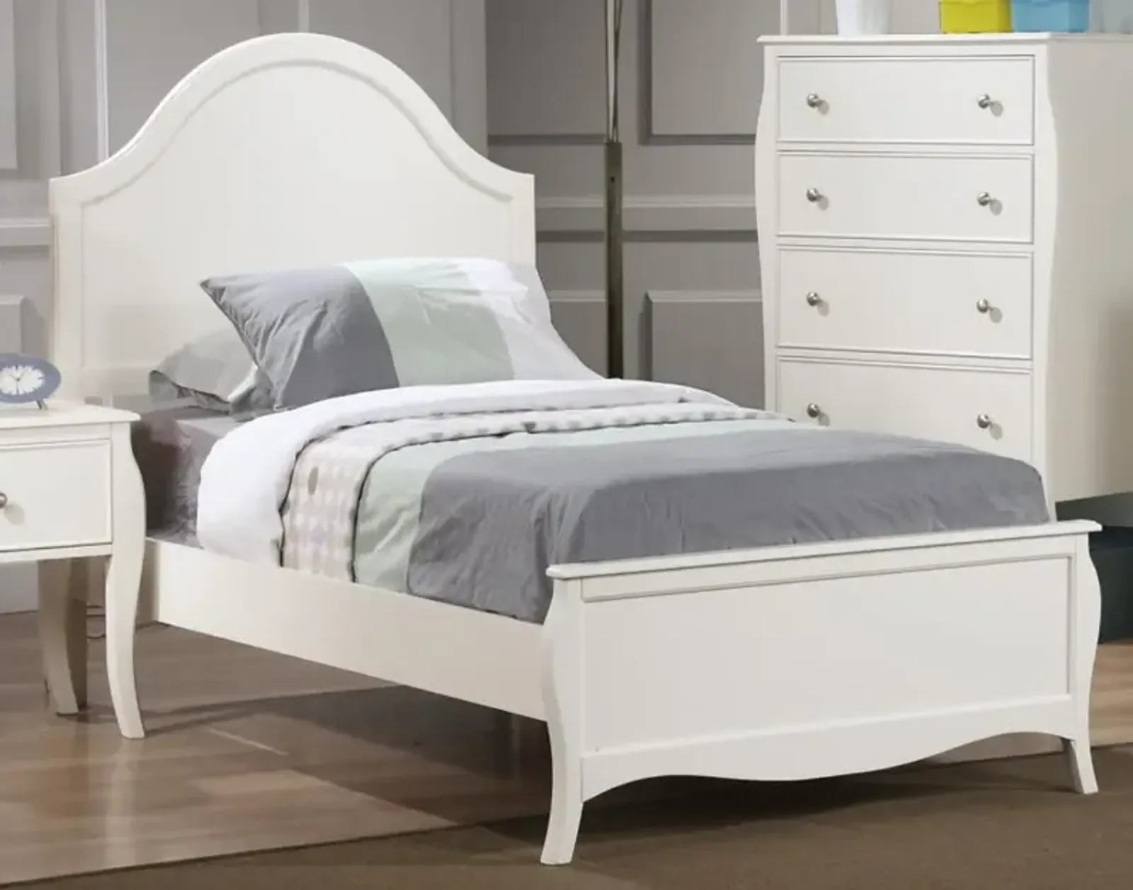 French Country White Twin Bed - Chase