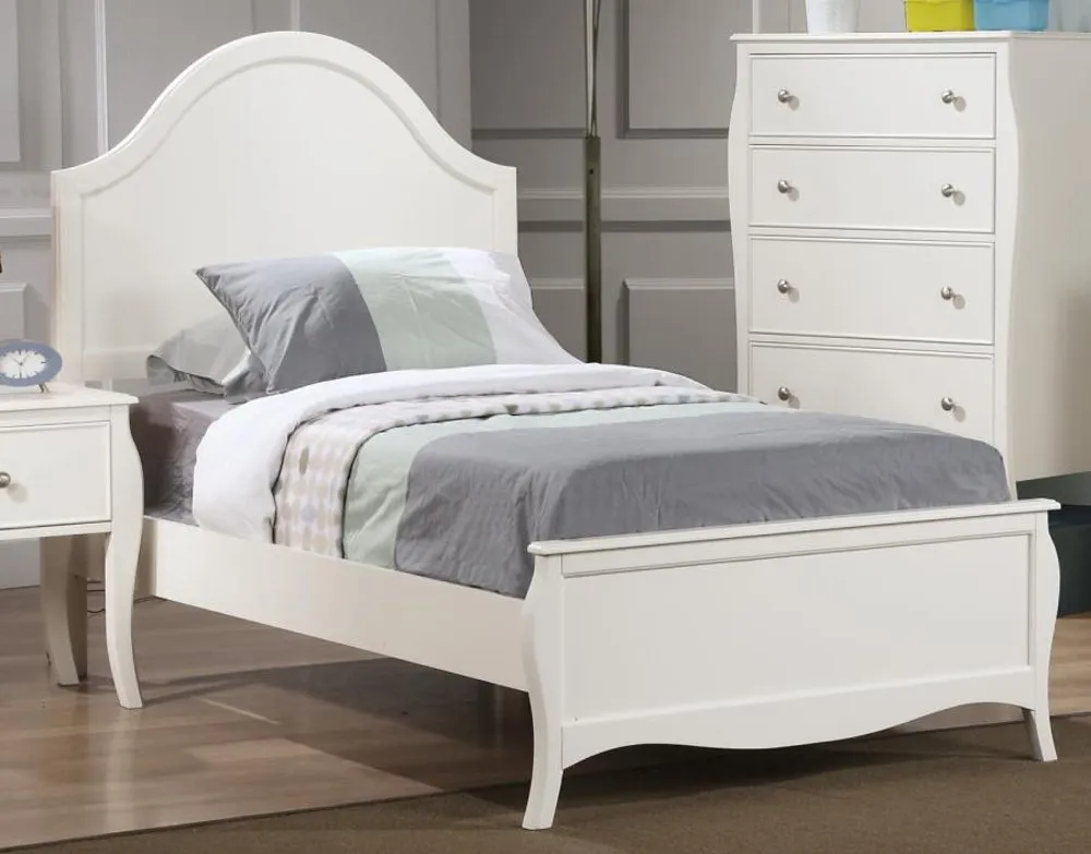 French Country White Twin Bed - Chase