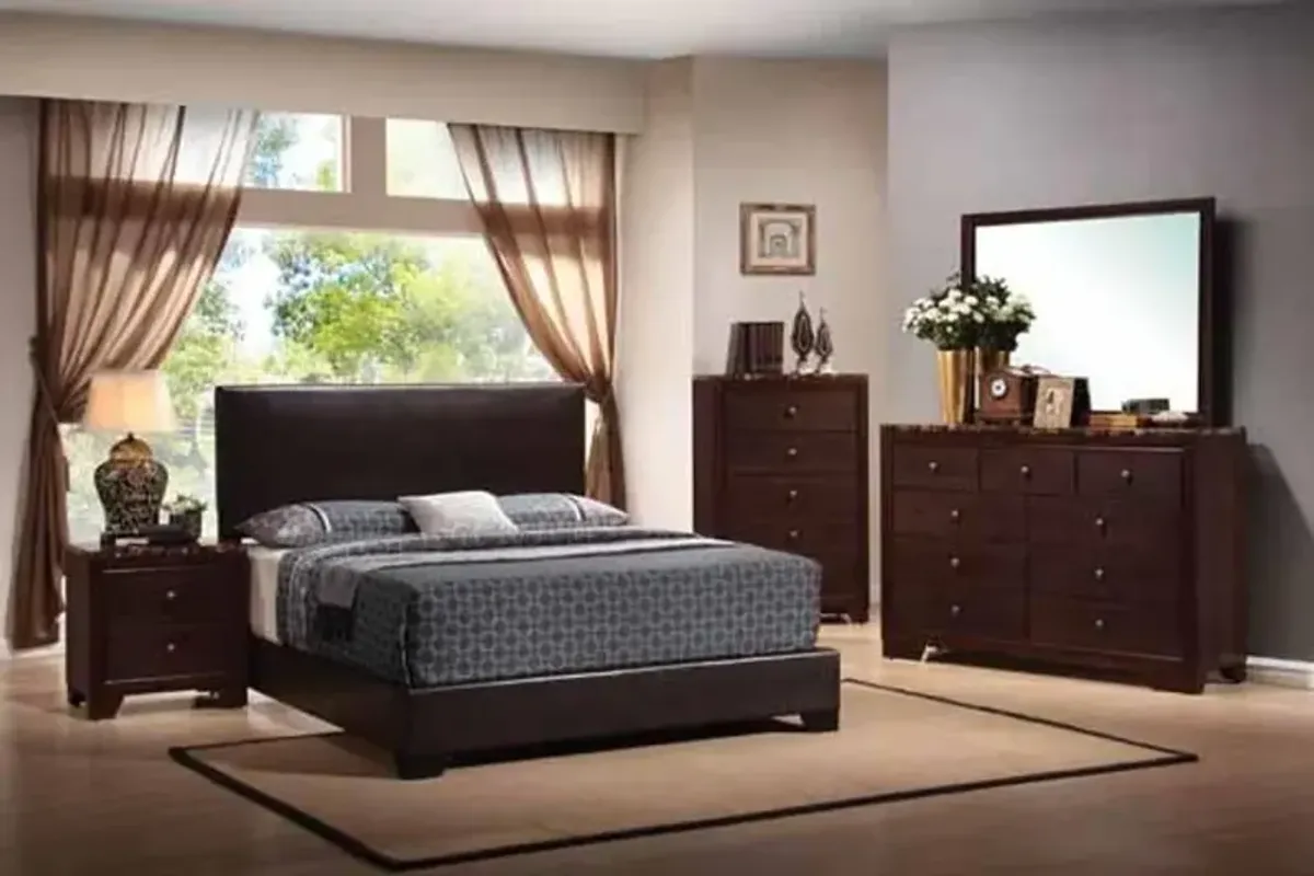 Dark Brown Full Upholstered Platform Bed - Westfield