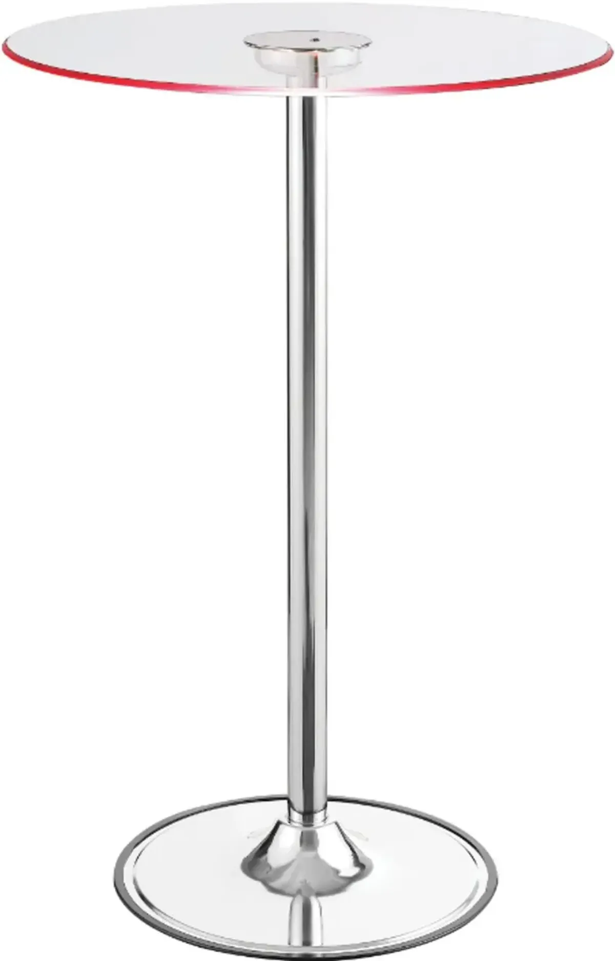 LED Light Up Chrome and Glass Bar Table - Braden