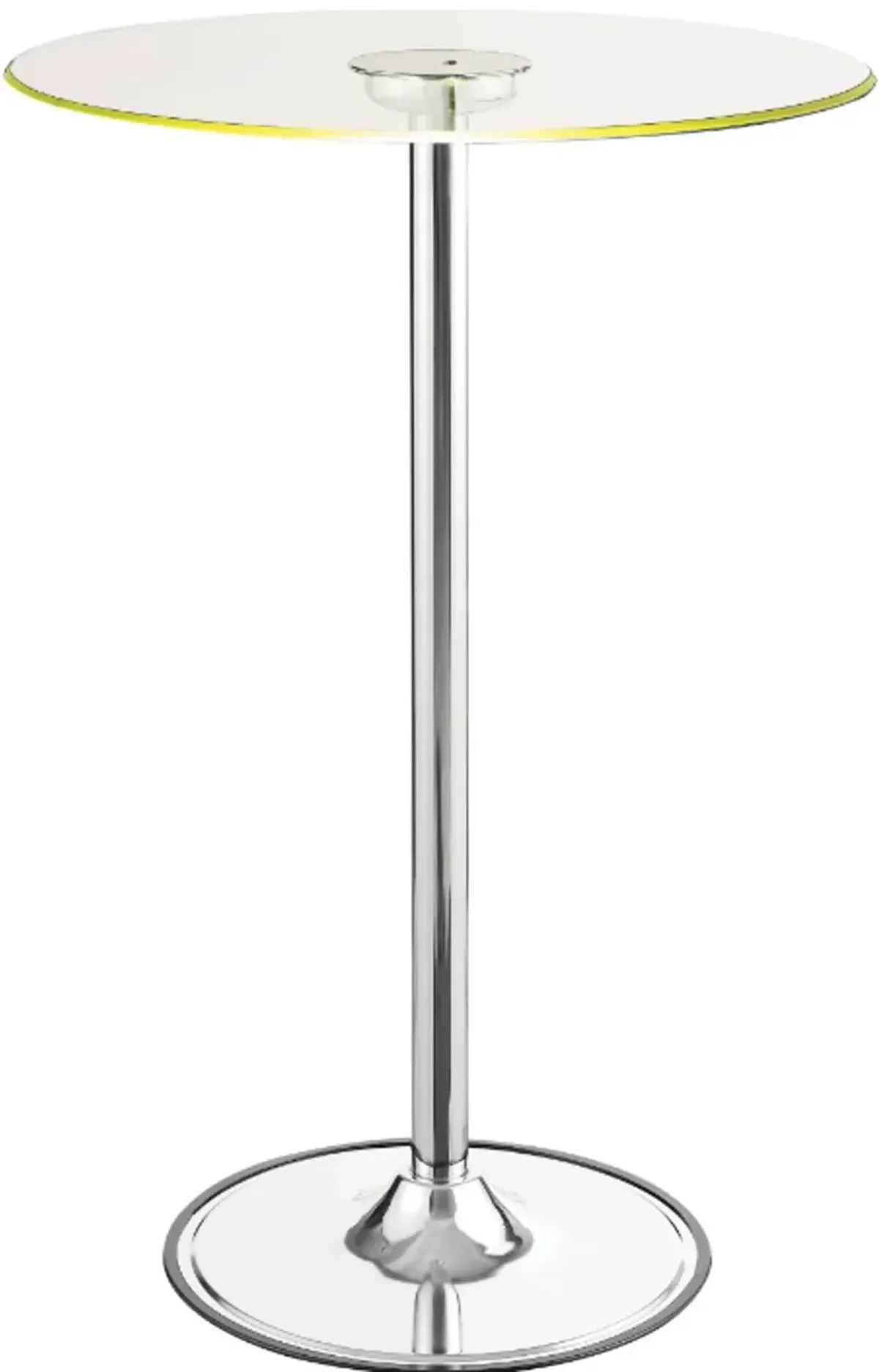 LED Light Up Chrome and Glass Bar Table - Braden