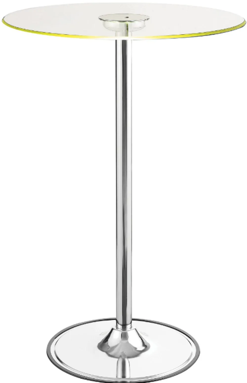 LED Light Up Chrome and Glass Bar Table - Braden