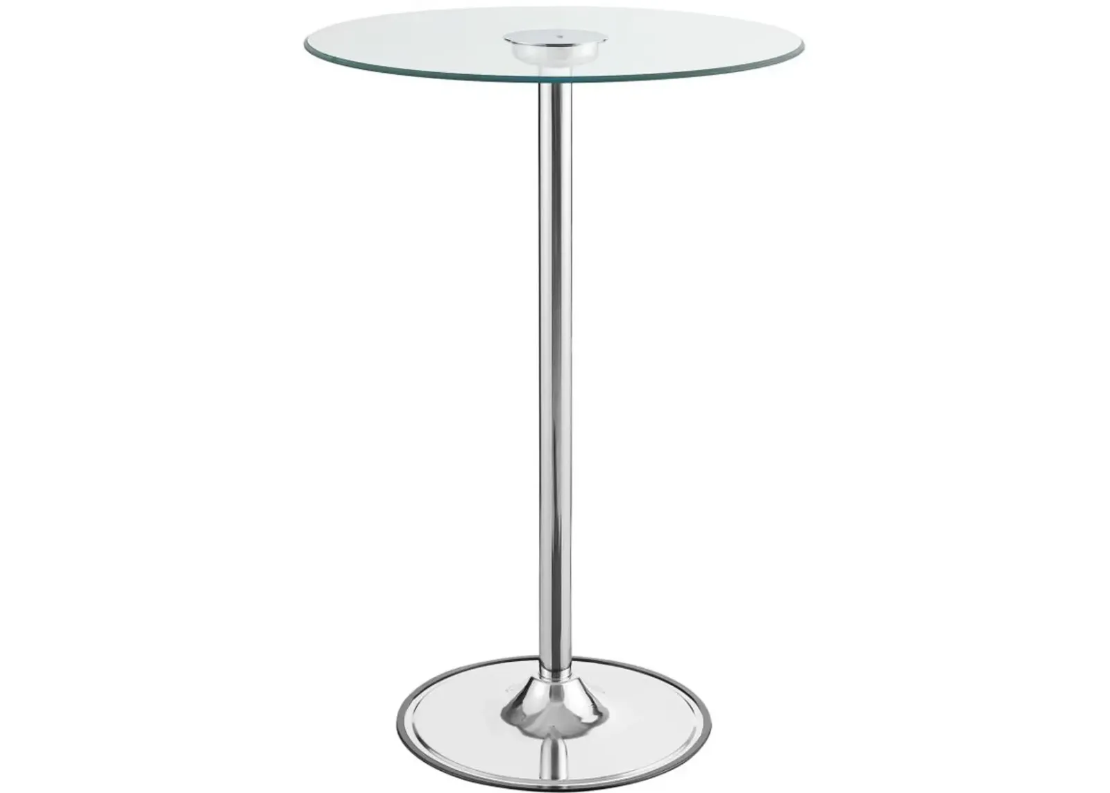 LED Light Up Chrome and Glass Bar Table - Braden