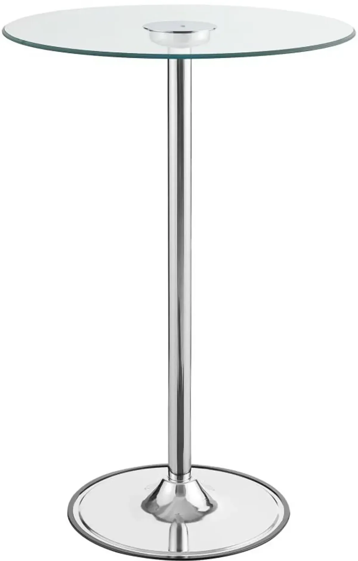 LED Light Up Chrome and Glass Bar Table - Braden