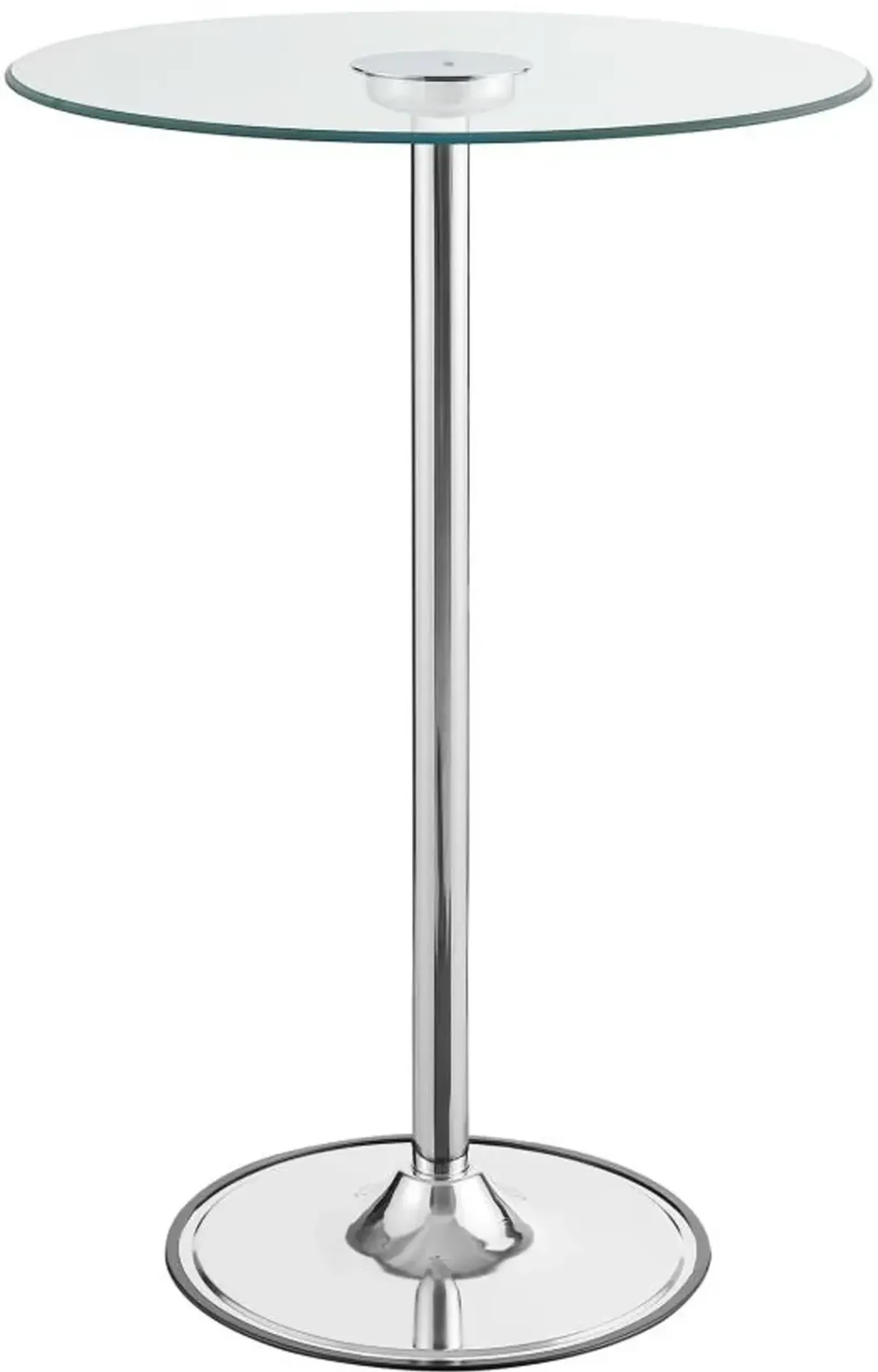 LED Light Up Chrome and Glass Bar Table - Braden