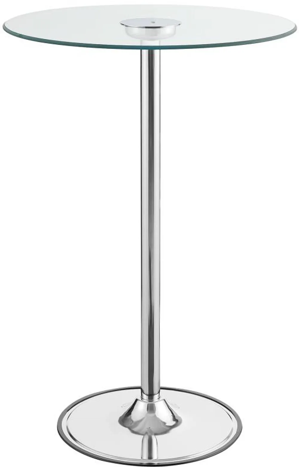 LED Light Up Chrome and Glass Bar Table - Braden