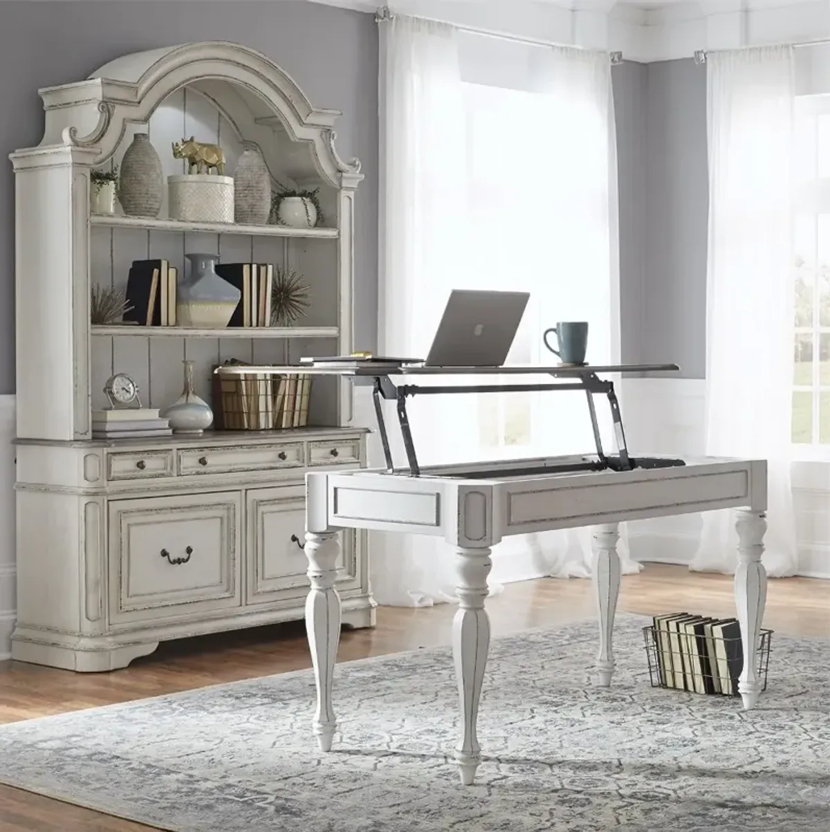 Magnolia Manor Antique White Lift-top Desk