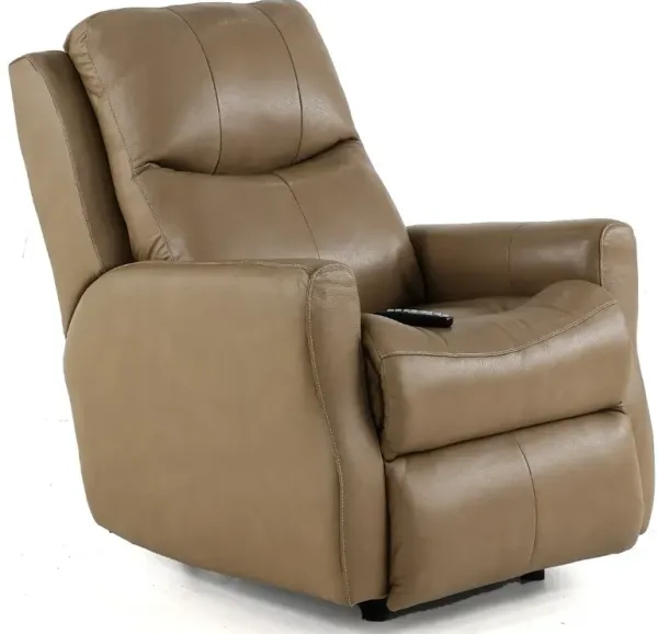 Jack Sand Tan SoCozi Leather-Match Rocking Power Recliner