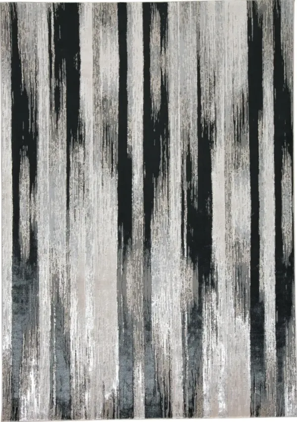 Micah 5 x 8 Black and Silver Area Rug